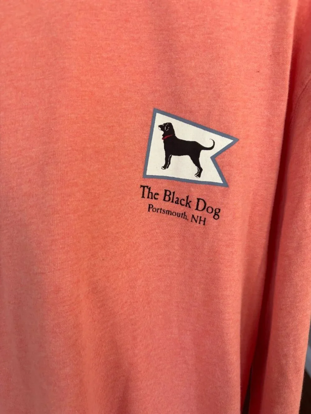 The Black Dog Long Sleeve Tee Mens Large Coral Graphic Portsmouth NH